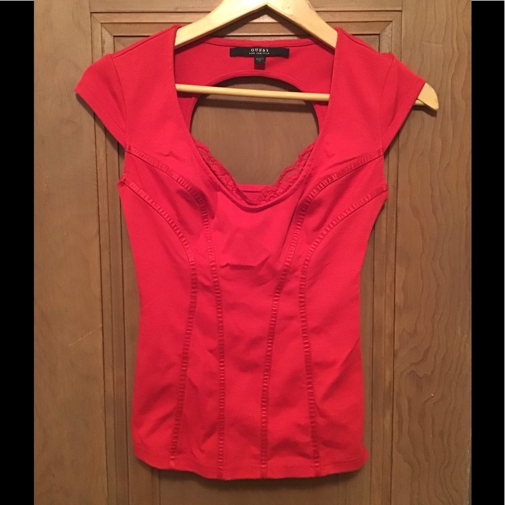 Guess Corset Red Top